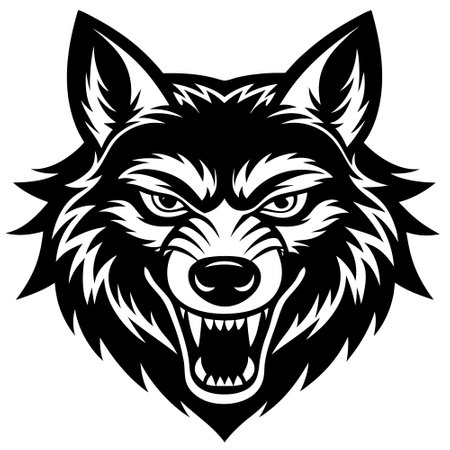 Wolf Mascot. Vector illustration ready for vinyl cutting. Isolated on white background.