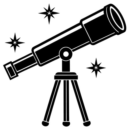 Telescope icon isolated on white background. Vector Illustration.のイラスト素材