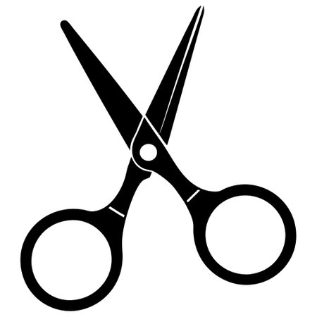 Black silhouette of a pair of scissors on a white background. Vector illustrationのイラスト素材