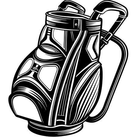 Golf Bag.Vector illustration ready for vinyl cutting.T-shirt design.のイラスト素材