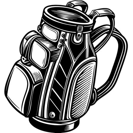 Golf Bag. Golf Club Equipment. Vector illustration ready for vinyl cutting.のイラスト素材