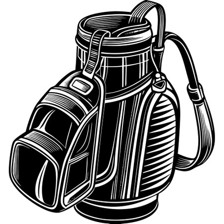 Golf Bag.Vector illustration ready for vinyl cutting.T-shirt design.のイラスト素材