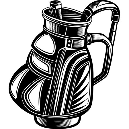 Golf Bag.Mascot Templates.Vector illustration ready for vinyl cutting.のイラスト素材