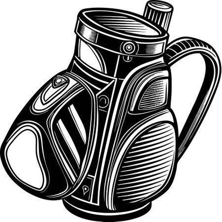 Golf Bag.Vector illustration ready for vinyl cutting.T-shirt design.のイラスト素材