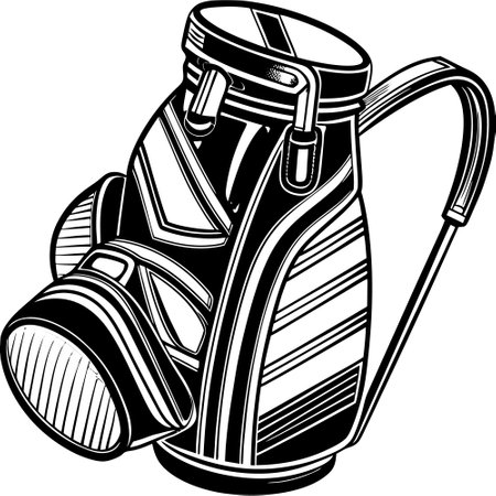 Golf Bag.Vector illustration ready for vinyl cutting.T-shirt design.のイラスト素材