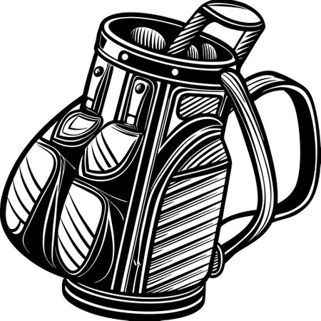 Golf Bag.Mascot Templates.Vector illustration ready for vinyl cutting.のイラスト素材