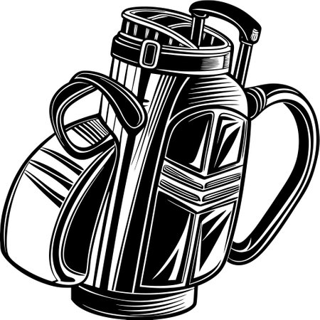 Golf Bag.Vector illustration ready for vinyl cutting.T-shirt design.のイラスト素材