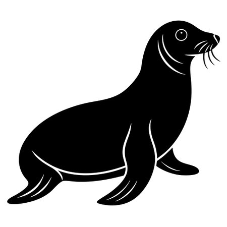Vector image of a seal on a white background. Vector image.のイラスト素材