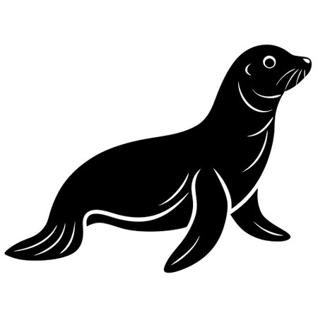 Vector image of a seal on a white background. Animal symbol.のイラスト素材