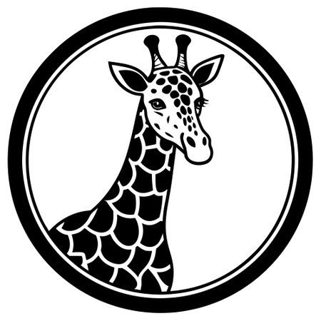 Giraffe head. Vector illustration of a giraffe head.のイラスト素材