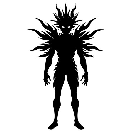 Black silhouette of an alien on a white background. Vector illustration.のイラスト素材