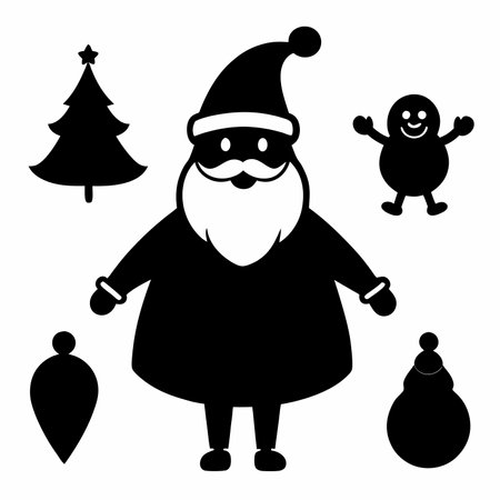 christmas icon design, vector illustration eps10 graphic in black and whiteのイラスト素材