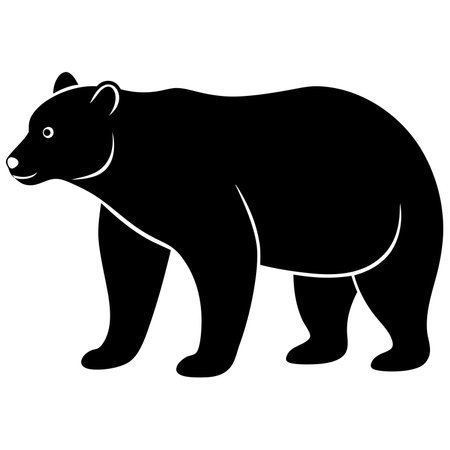 Black bear isolated on white background. Wild animal. Vector illustration.のイラスト素材