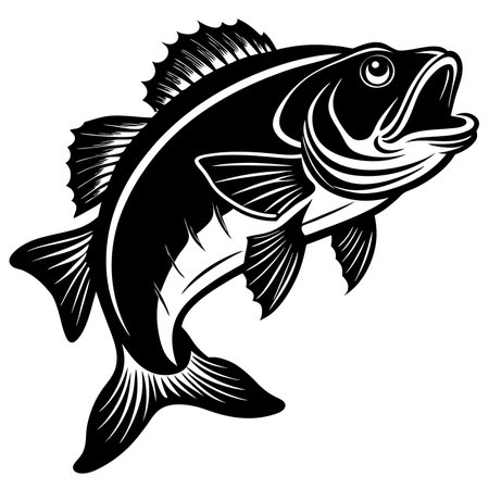 Fish. Vector illustration ready for vinyl cutting. Isolated on white background.