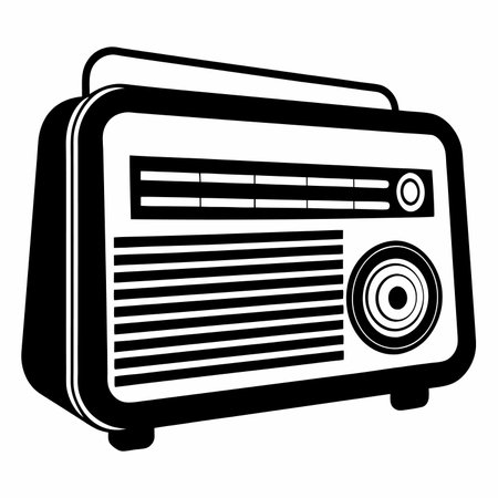 Retro radio icon. Simple illustration of retro radio vector icon for webのイラスト素材