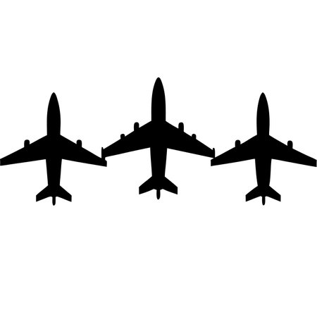 airplane silhouette isolated on white background. Vector illustration. Eps 10のイラスト素材