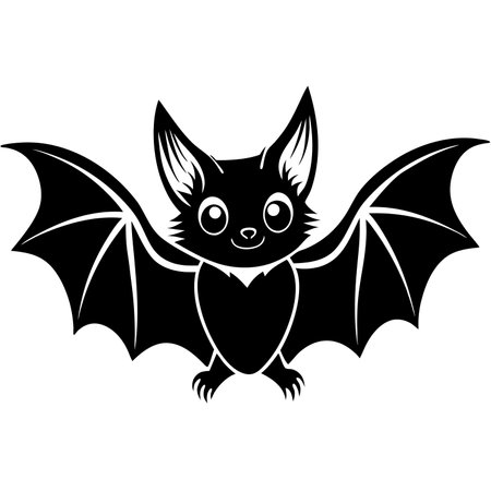 Bat with wings. Vector illustration. Isolated on white background.のイラスト素材