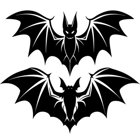 Halloween bats isolated on white background. Vector illustration. Eps 10.のイラスト素材