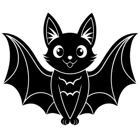 Cute cartoon vampire bat isolated on white background. Vector illustration.のイラスト素材