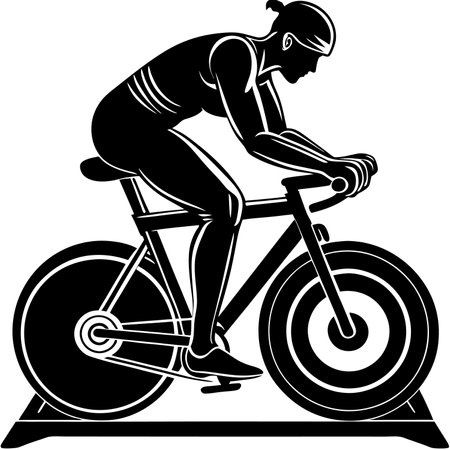 Cyclist.Vector illustration ready for vinyl cutting.outline styleのイラスト素材