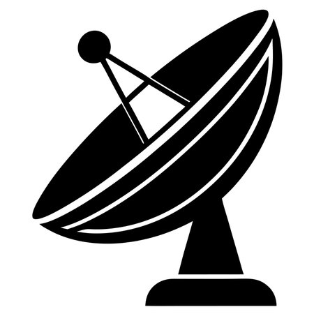 Satellite dish icon. Simple illustration of satellite dish vector icon for webのイラスト素材