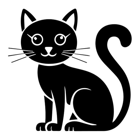 Cat icon. Simple illustration of cat icon for web design isolated on white backgroundのイラスト素材