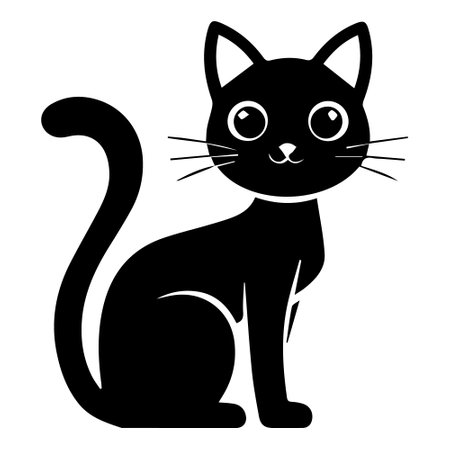 Black cat icon. Simple illustration of black cat vector icon for webのイラスト素材