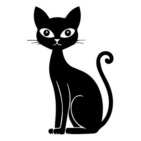 Black cat icon. Simple illustration of black cat vector icon for webのイラスト素材