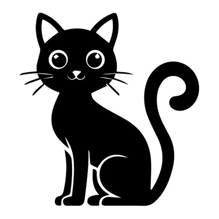 Black cat icon. Simple illustration of black cat vector icon for webのイラスト素材