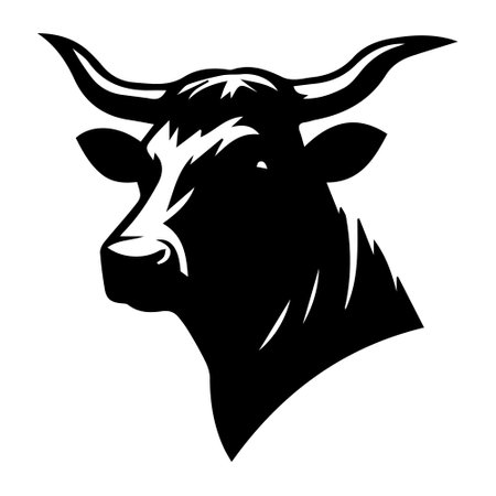 Bull head on a white background. Vector illustration for your design.のイラスト素材
