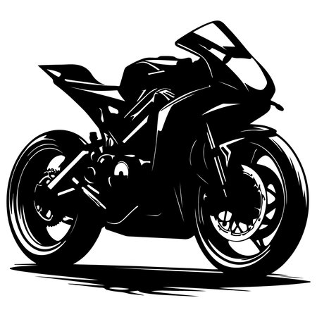 Motorcycle.Vector illustration ready for vinyl cutting.Black and white image.のイラスト素材