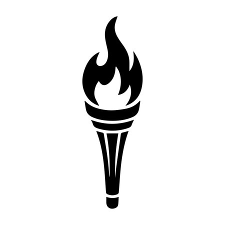 torch icon over white background, vector illustration. silhouette style designのイラスト素材
