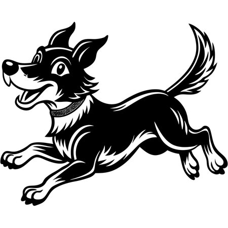Dog - Jumping.Mascot Templates.Vector illustration ready for vinyl cutting.のイラスト素材