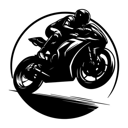 Motorcycle rider. Vector illustration of a motorcyclist on a motorcycle.のイラスト素材
