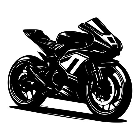 Motorcycle - black and white vector illustration of a sports bike.のイラスト素材