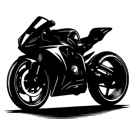 Motorcycle. Vector illustration ready for vinyl cutting. Monochrome image.のイラスト素材