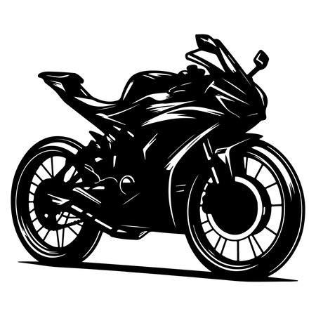 Motorcycle.Vector illustration ready for vinyl cutting.Black and white image.のイラスト素材