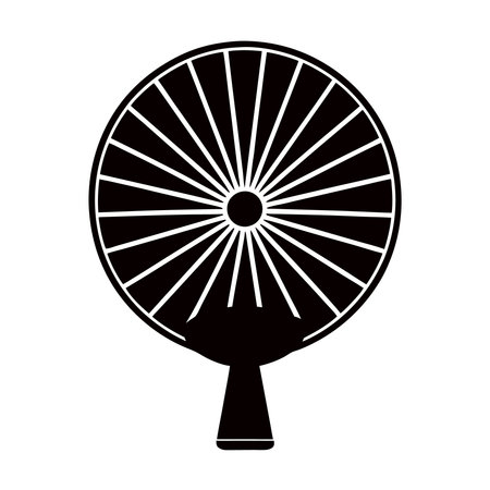 fan icon over white background, vector illustration. black and white designのイラスト素材