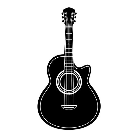 Acoustic guitar icon. Simple illustration of acoustic guitar vector icon for webのイラスト素材