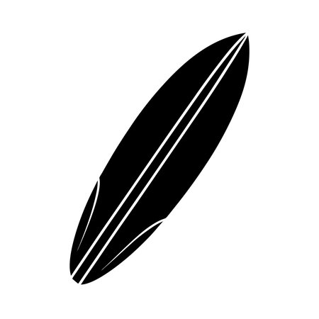 surfboard icon over white background, vector illustration. silhouette style designのイラスト素材
