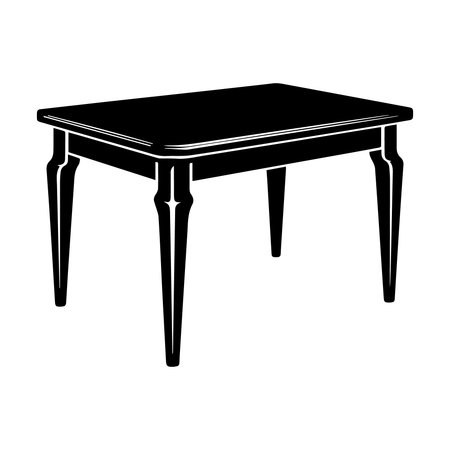 table icon image vector illustration design  black and white silhouette in flat styleのイラスト素材
