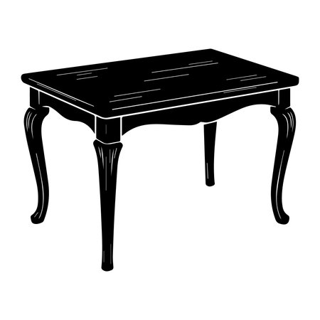 Table icon in black style isolated on white background. Furniture symbol stock vector illustration.のイラスト素材