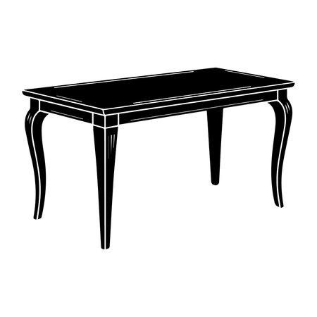 Table icon in black style isolated on white background. Furniture symbol stock vector illustration.のイラスト素材