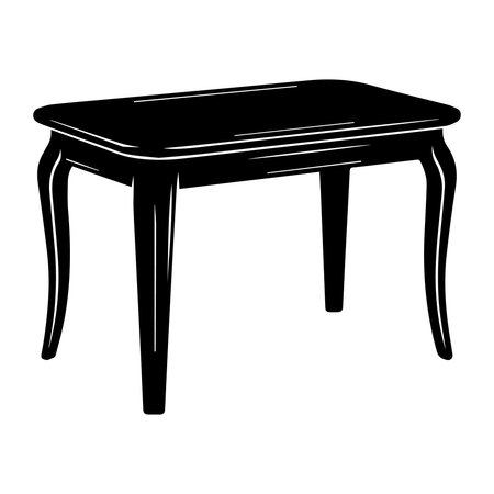 wooden table icon image vector illustration design  black and white colorのイラスト素材