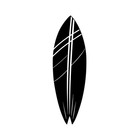 surfboard sport equipment icon vector illustration design graphic silhouette black and whiteのイラスト素材