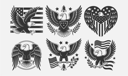 A bold and striking patriotic t-shirt design featuring the majestic American eagle with stars and...