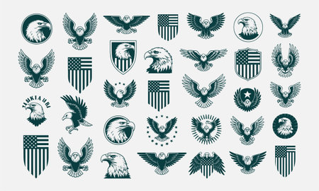 Bold and dynamic eagle mascot designs featuring 'Eagles Nation' and 'Go Eagles' text, perfect for sports-themed t-shirt graphics, logos, and merchandise. These fierce eagle illustrations represent strength, unity, and pride, ideal for fans and athletic teamsのイラスト素材