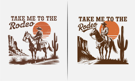 This bold and humorous western t-shirt design features a cowboy wrangling feral children while riding his horse through a desert landscape. With its playful twist on cowboy culture, it's perfect for fans of the wild west, rodeo lovers, and anyone who appreciates a fun, adventurous design.のイラスト素材