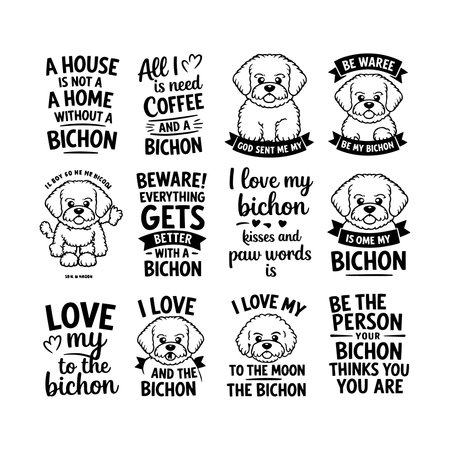 Celebrate your love for French Bulldogs with this adorable t-shirt design! Featuring fun and heartwarming quotes like 'A house is not a home without a Frenchie,' 'Powered by coffee and Frenchie,' and 'To the moon and back with my Frenchie,' this design is perfect for French Bulldog lovers and dog parentsのイラスト素材