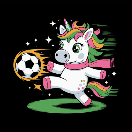 Show your love for soccer and unicorns with this adorable "Unicorn Soccer" shirt. Featuring a colorful unicorn playing soccer, this fun design is perfect for kids, soccer fans, or anyone who loves magical creatures and sports. Ideal for game days or casual wear, this shirt is a fun way to stand out!のイラスト素材